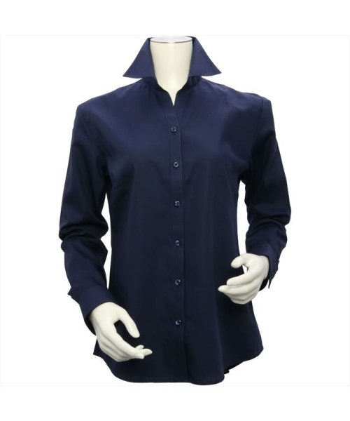 TOKYO SHIRTS(TOKYO SHIRTS)/形態安定 スキッパー衿 綿100% 長袖レディースシャツ/img02