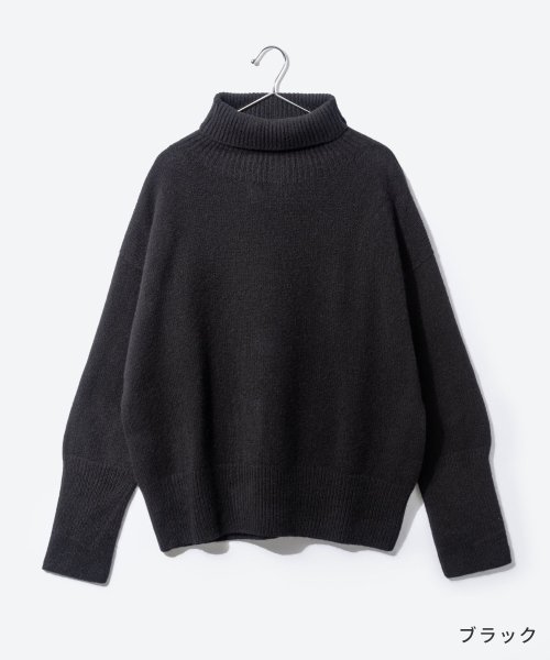 アイランドタイド ISLAND TIDES EY 18336 ニット レディース 長袖 タートルネック プルオーバー ラムズウール リブ編み タートルニット 秋 