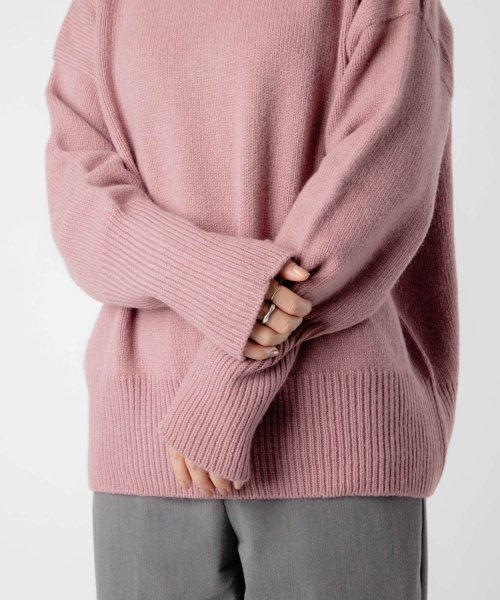 アイランドタイド ISLAND TIDES EY 18336 ニット レディース 長袖 タートルネック プルオーバー ラムズウール リブ編み タートルニット 秋 