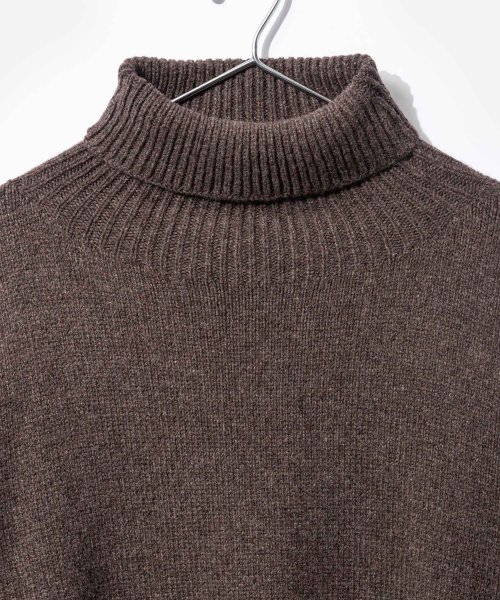 アイランドタイド ISLAND TIDES EY 18336 ニット レディース 長袖 タートルネック プルオーバー ラムズウール リブ編み タートルニット 秋 