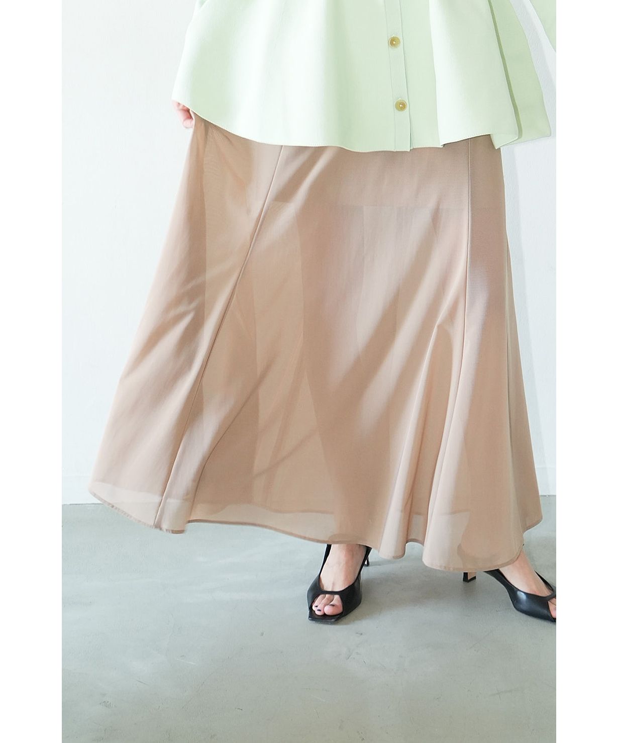 人気ブランド CLANE SHEER SHEER SHEER FLARE SKIRT(505834064) FLARE