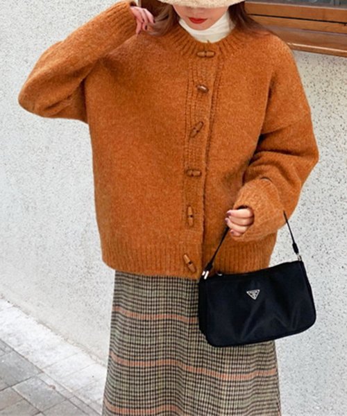 トグルボタンニットカーディガン レディース 10代 20代 30代 韓国ファッション 秋 冬 カジュアル 可愛い 無地 暖かい 羽織り シンプル 人気・おすすめ｜多用途・生活用品におすすめ キャンペーン中 即納