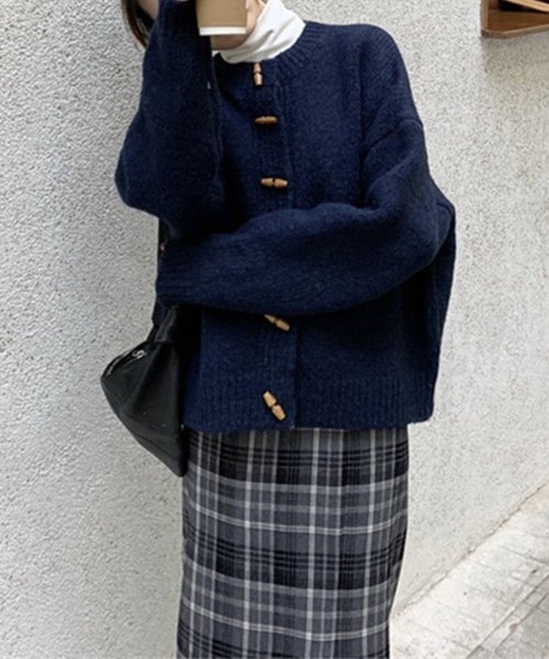 トグルボタンニットカーディガン レディース 10代 20代 30代 韓国ファッション 秋 冬 カジュアル 可愛い 無地 暖かい 羽織り シンプル 人気・おすすめ｜多用途・生活用品におすすめ キャンペーン中 即納