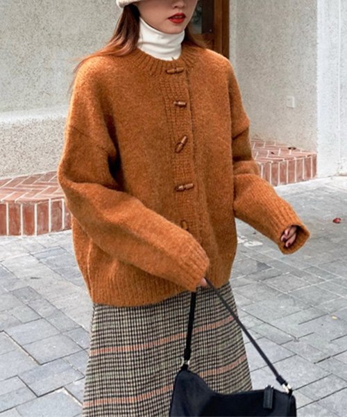 トグルボタンニットカーディガン レディース 10代 20代 30代 韓国ファッション 秋 冬 カジュアル 可愛い 無地 暖かい 羽織り シンプル 人気・おすすめ｜多用途・生活用品におすすめ キャンペーン中 即納