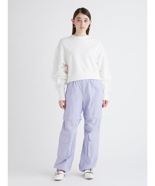 チュールフリルスリーブスウェット 予めご了承ください