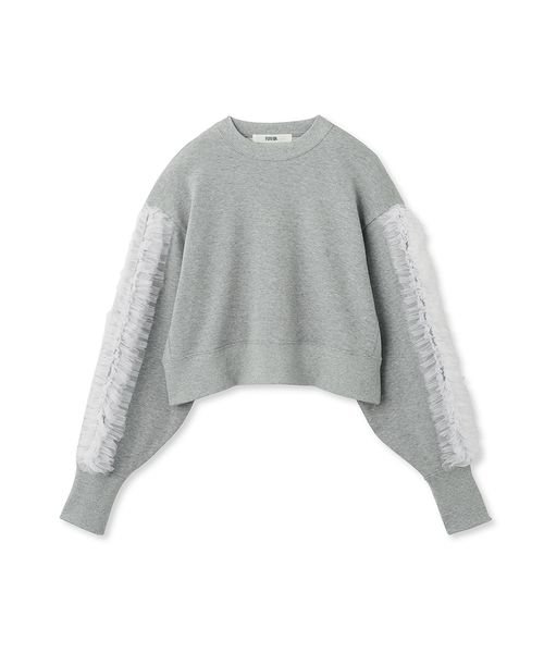 チュールフリルスリーブスウェット 予めご了承ください