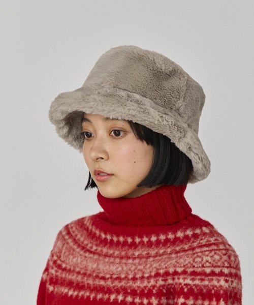 OVERRIDE(OVERRIDE)/OVERRIDE  FAKEFUR BUCKET HAT SGP/img04