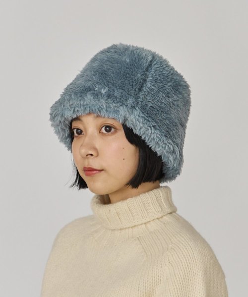 OVERRIDE(OVERRIDE)/OVERRIDE  FAKEFUR FLAT CLOCHE HAT SGP/img04