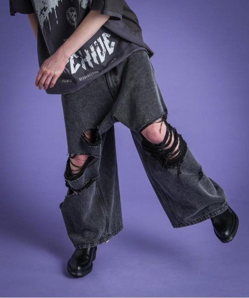 DankeSchon/ダンケシェーン/デストロイワイドデニム DankeSchon