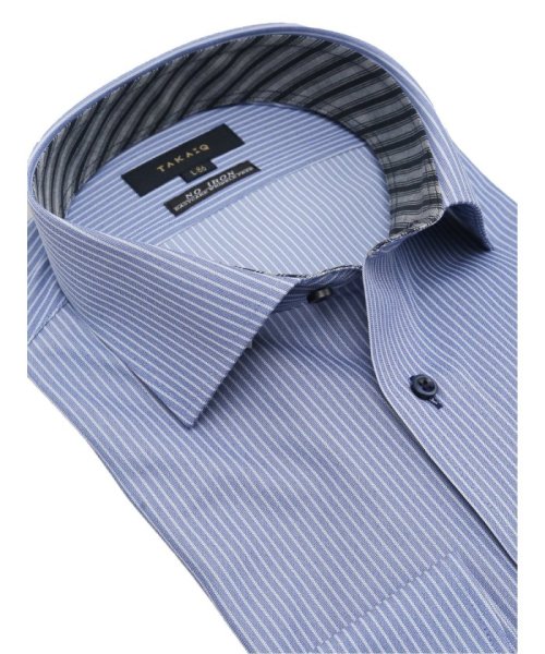 TAKA-Q(タカキュー)/ノーアイロンストレッチ スタンダードフィット セミワイドカラー長袖ニットシャツ シャツ メンズ ワイシャツ ビジネス ノーアイロン yシャツ ビジネスシャツ 形/img01