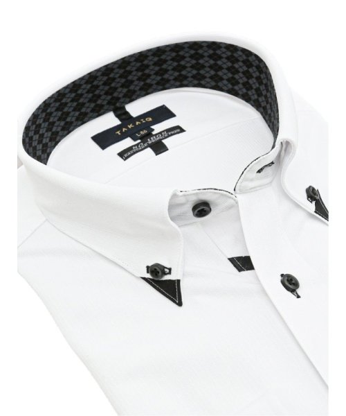 TAKA-Q(タカキュー)/ノーアイロンストレッチ スタンダードフィット ボタンダウン長袖ニットシャツ シャツ メンズ ワイシャツ ビジネス ノーアイロン yシャツ ビジネスシャツ 形態安/img01