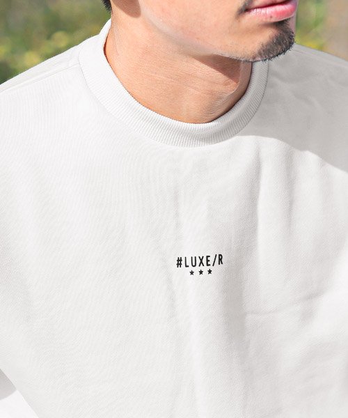 LUXSTYLE(ラグスタイル)/LUXE/R(ラグジュ)袖シャギーロゴトレーナー/トレーナー メンズ スウェット ロゴ シャギー 刺繍 ワッペン/img07