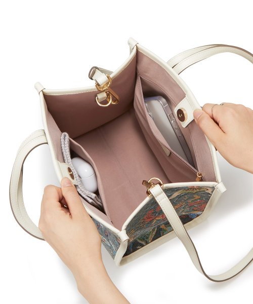 【TREASURE TOPKAPI】ジャガード アニマル モチーフ ショルダー付き ミニトート バッグ 