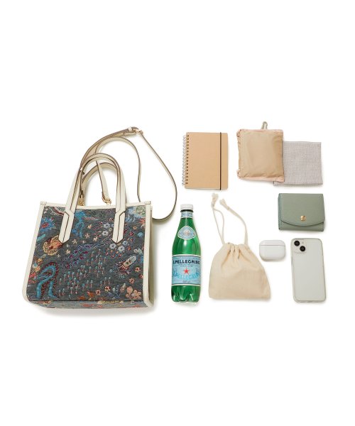 【TREASURE TOPKAPI】ジャガード アニマル モチーフ ショルダー付き ミニトート バッグ 