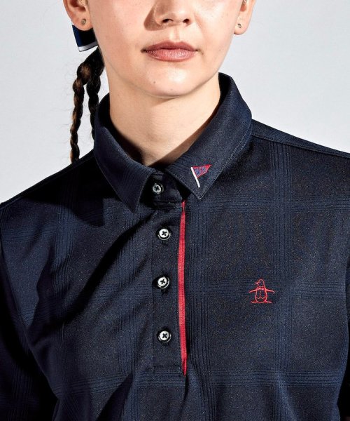 Munsingwear(マンシングウェア)/無地チェックジャカード台衿付き半袖シャツ/img08