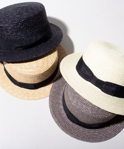 GLOSTER(GLOSTER)/【GLOSTER/グロスター】STRAW BOATER HAT ストローハット 麦わら カンカン帽/img01