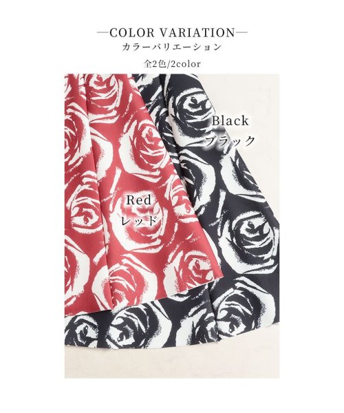 Sawa a la mode(サワアラモード)/モダンな薔薇が咲くミディアムフレアスカート/img03