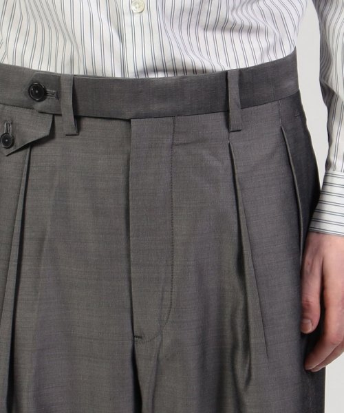 ウールシルク 2プリーツパンツ 