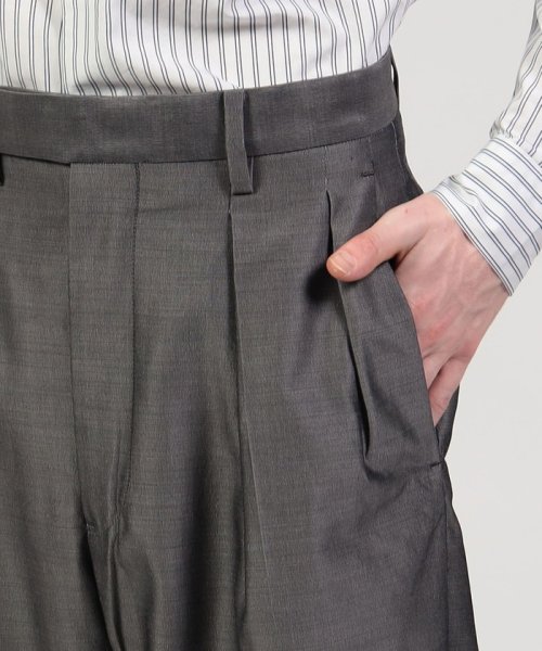 ウールシルク 2プリーツパンツ 