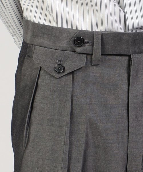 ウールシルク 2プリーツパンツ 