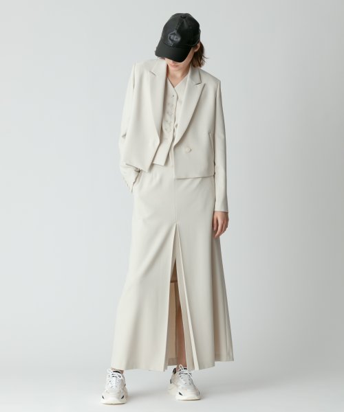 【セットアップ対応可能】ギャバ釦アクセントジレ 