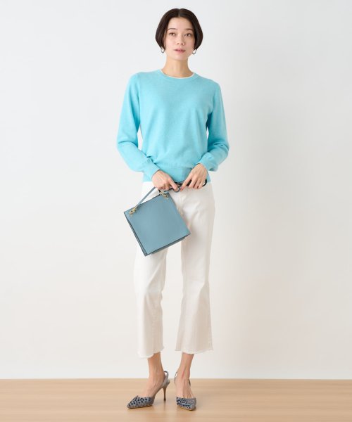 洗える 衿ぐり配色ニット 