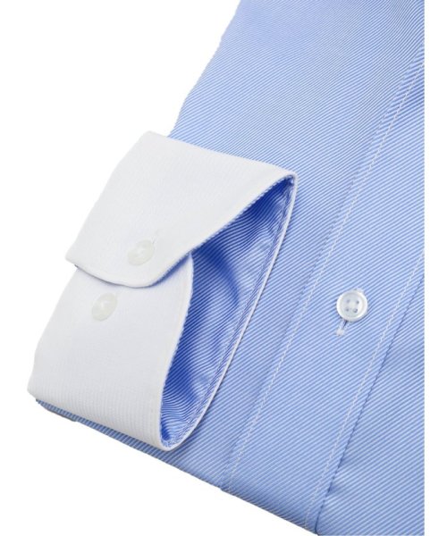 TAKA-Q(タカキュー)/綿100％ ノーアイロン スタンダードフィット ワイドカラー長袖シャツ シャツ メンズ ワイシャツ ビジネス ノーアイロン yシャツ ビジネスシャツ 形態安定/img02