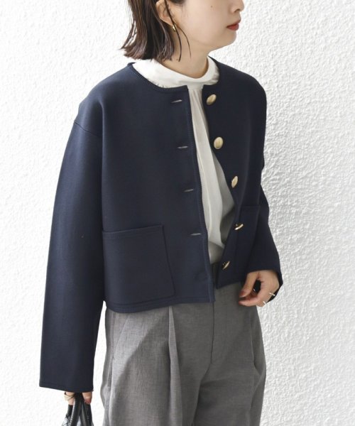 SHIPS WOMEN(シップス　ウィメン)/*〈手洗い可能〉 ミラノリブ ゴールド ボタン ニット ジャケット 24SS ◇/img20