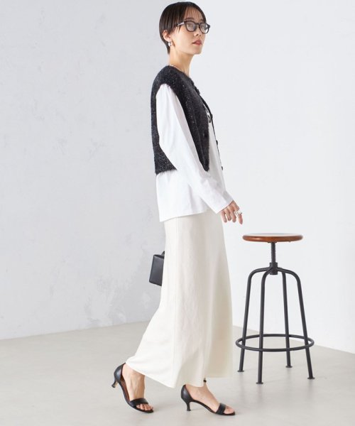 SHIPS WOMEN(シップス　ウィメン)/*〈手洗い可能〉グリッター ラメ フェザー ベスト 24SS ◇/img33