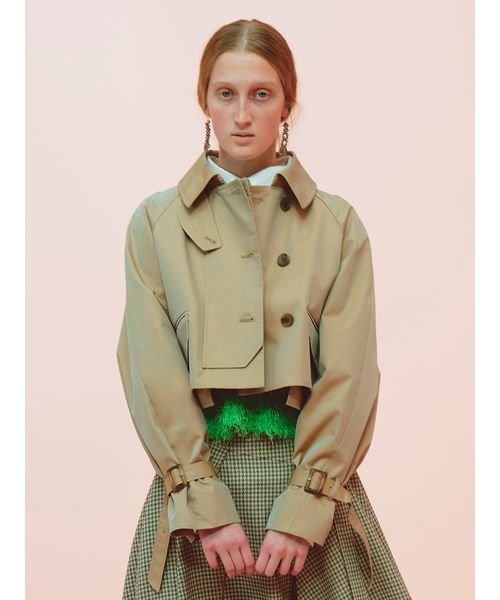 ワークディテールショートトレンチコート 予めご了承ください