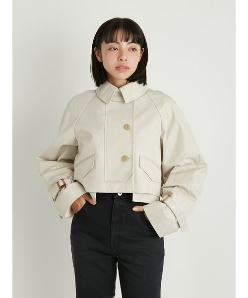 ワークディテールショートトレンチコート 予めご了承ください