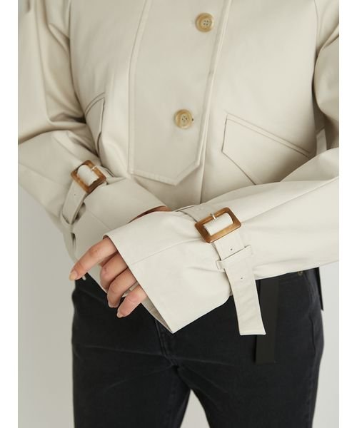 ワークディテールショートトレンチコート 予めご了承ください