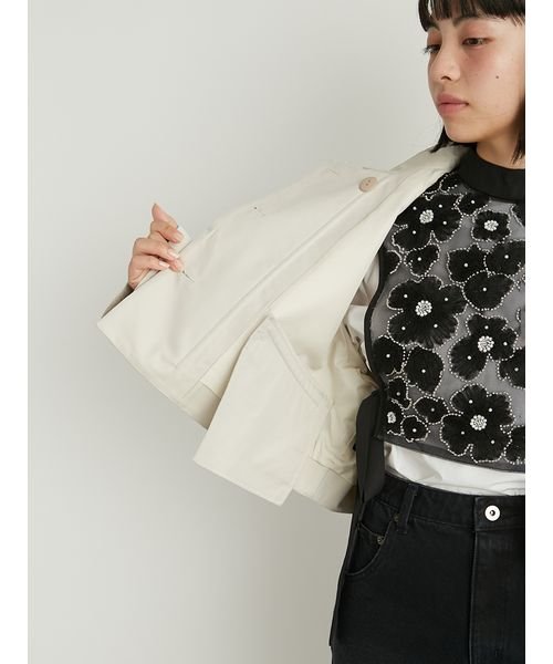 ワークディテールショートトレンチコート 予めご了承ください