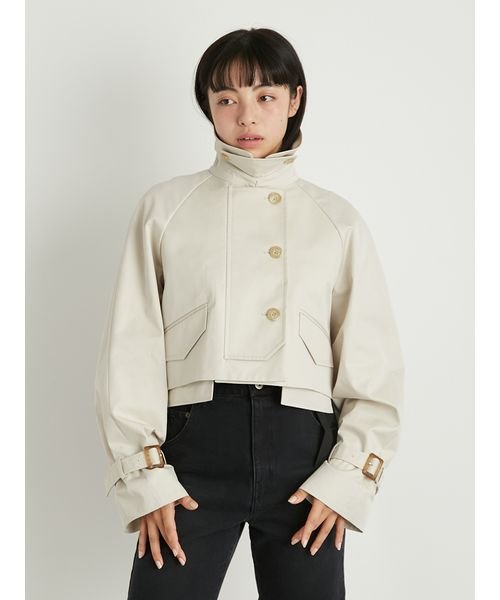 ワークディテールショートトレンチコート 予めご了承ください