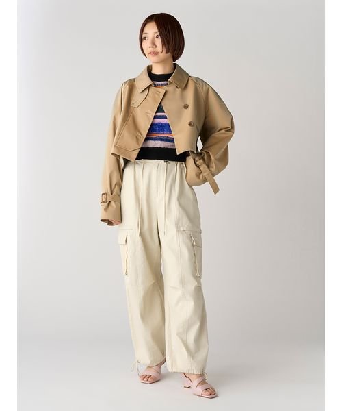 ワークディテールショートトレンチコート 予めご了承ください