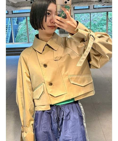 ワークディテールショートトレンチコート 予めご了承ください