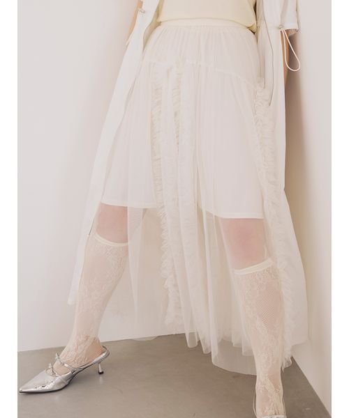 ラッフルボリュームチュールスカート 予めご了承ください