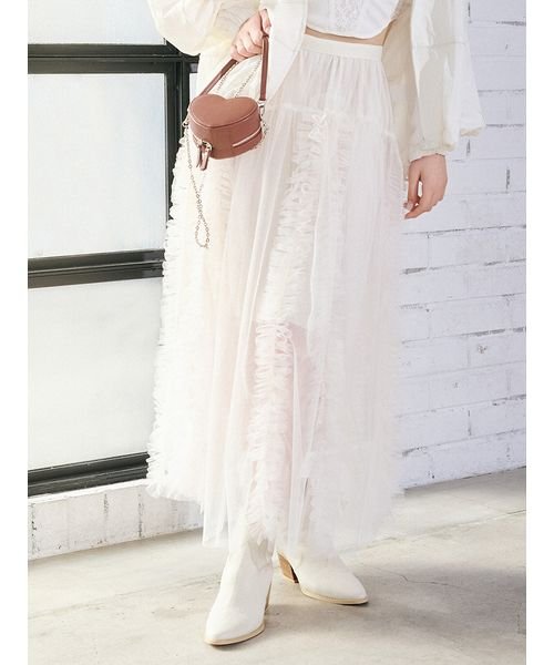 ラッフルボリュームチュールスカート 予めご了承ください