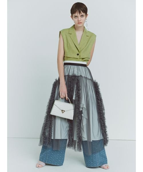 ラッフルボリュームチュールスカート 予めご了承ください