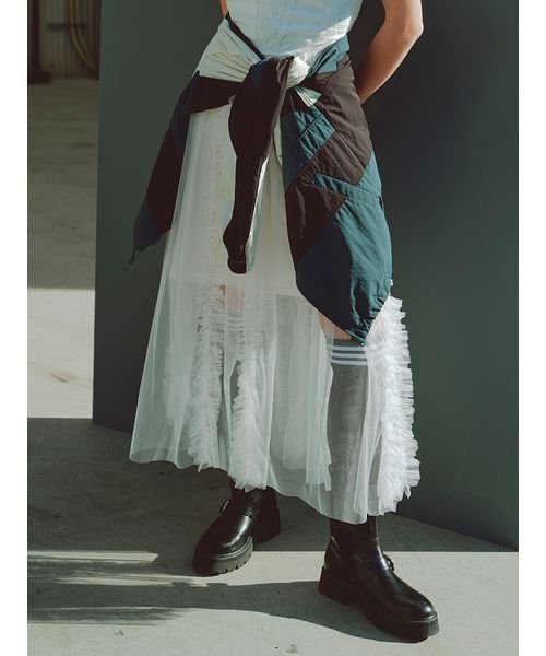 ラッフルボリュームチュールスカート 予めご了承ください