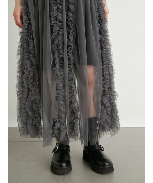 ラッフルボリュームチュールスカート 予めご了承ください