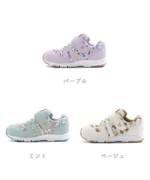 moonstar(ムーンスター)/ムーンスター moonstar キッズ 女の子 スニーカー キャロット マジックテープ 花柄 クマ 抗菌防臭 TKHS－CRC2353/img03