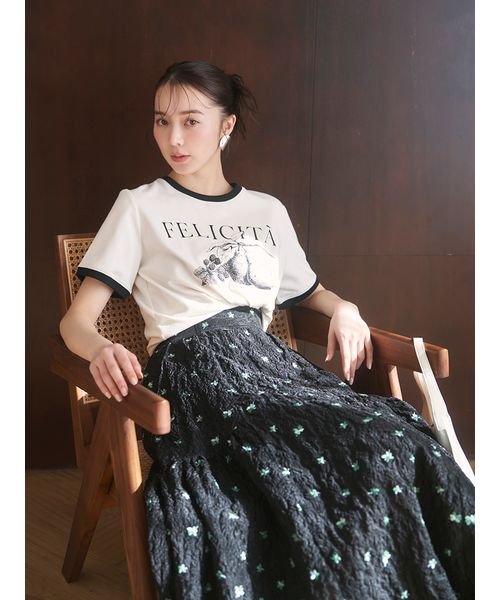 エンボスジャガードボリュームギャザースカート 予めご了承ください