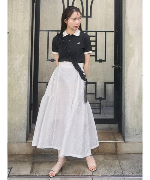 エンボスジャガードボリュームギャザースカート 予めご了承ください