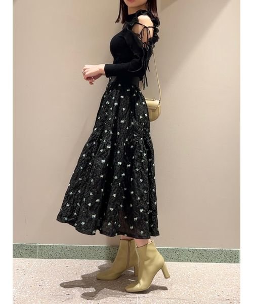 エンボスジャガードボリュームギャザースカート 予めご了承ください