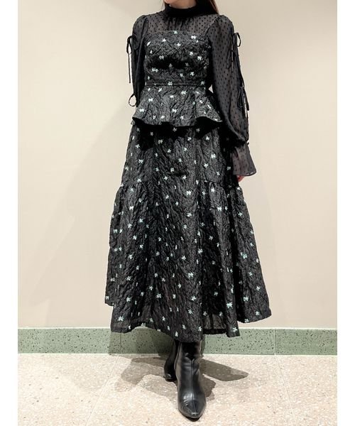 エンボスジャガードボリュームギャザースカート 予めご了承ください