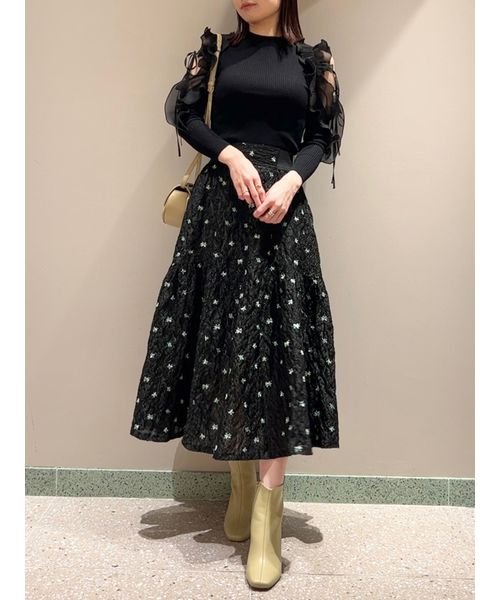 エンボスジャガードボリュームギャザースカート 予めご了承ください