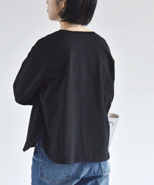 quaranciel(カランシエル)/quaranciel:〈洗濯機可能〉ラウンドヘム ロングスリーブ コンパクト Tシャツ/img36