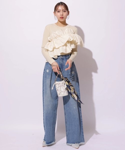 ハイウエストタックデニム 予めご了承ください