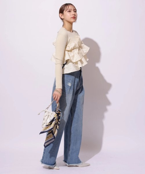 ハイウエストタックデニム 予めご了承ください